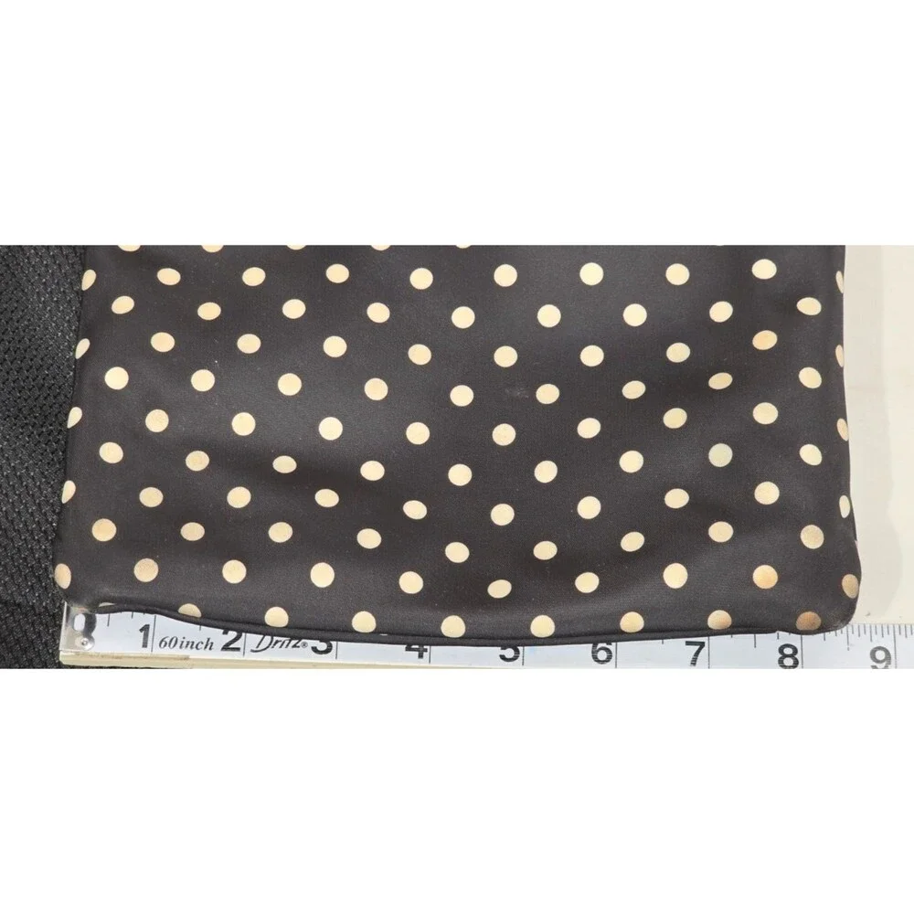 Vintage Y2K Kate Spade Polka Dot Crossbody Small Black Bag Patent Leather Strap - Picture 12 of 13